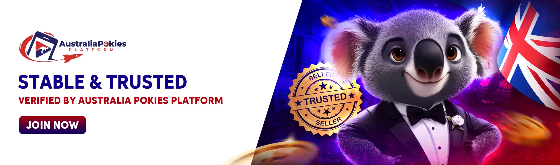 Australia Pokies Banner - Stable & Trusted