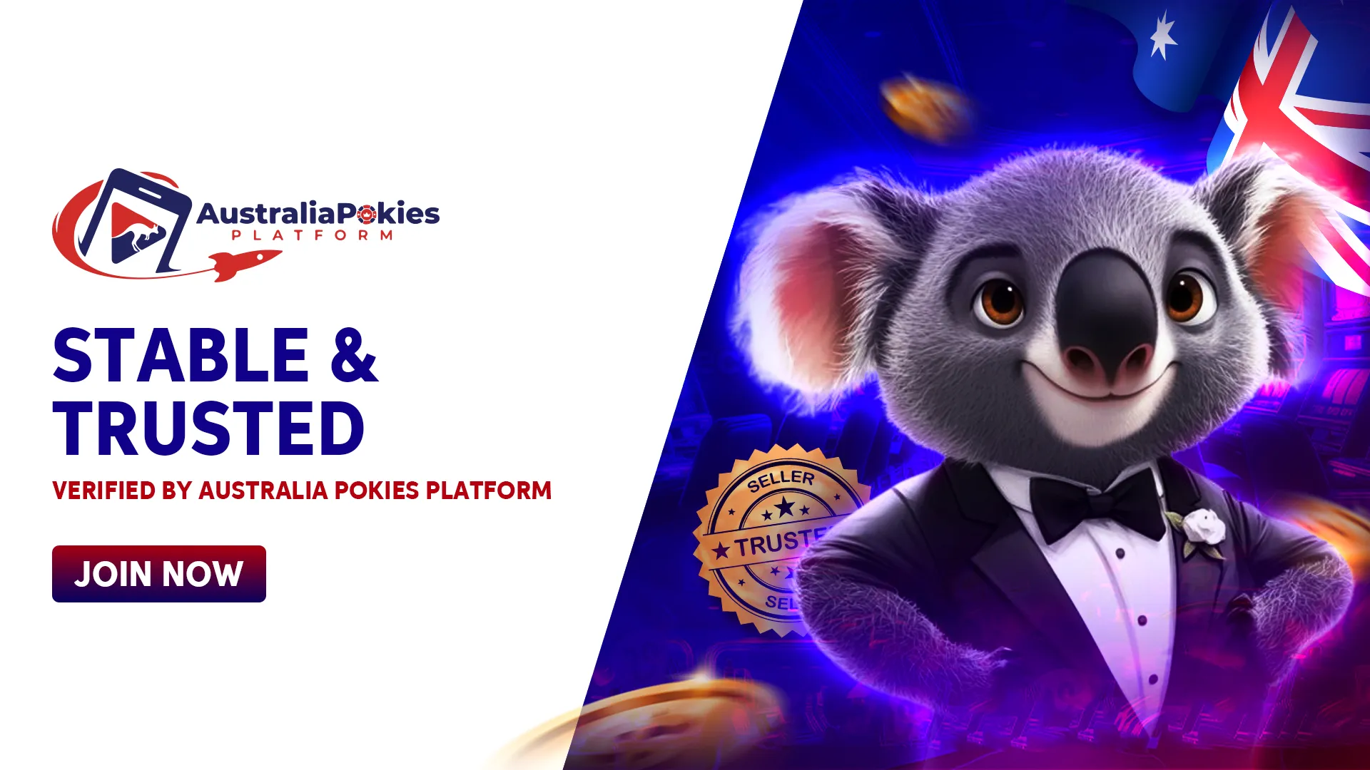 Australia Pokies Banner - Stable & Trusted